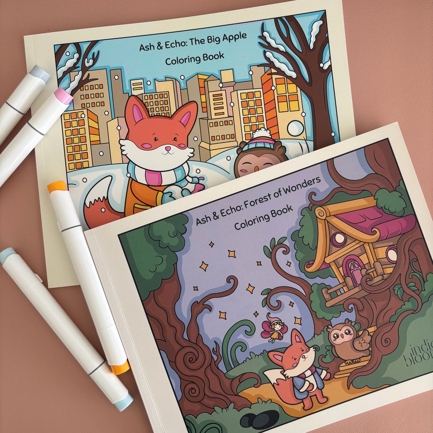 Ash & Echo Bundle: Forest of Wonders and The Big Apple Coloring Books